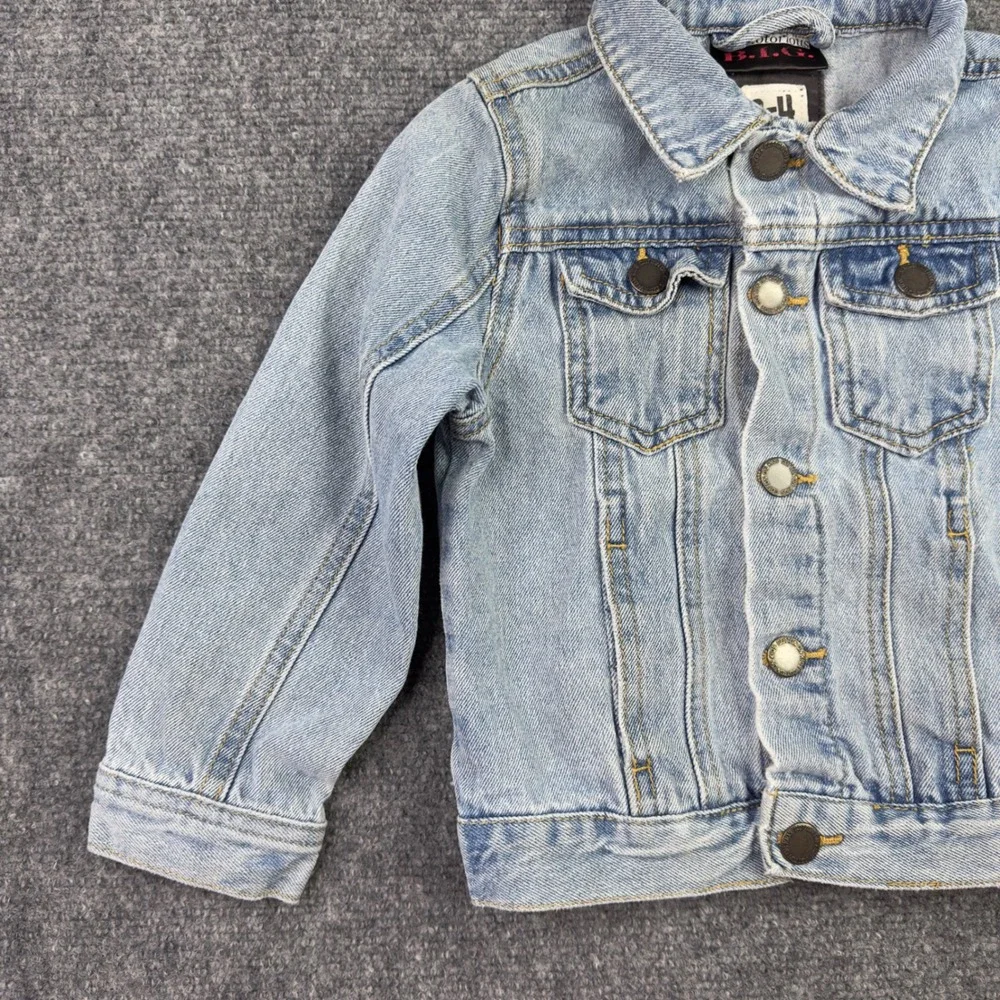 Cotton On Kids Notorious BIG Denim Jacket 3-4 Snap Button Hip Hip Rap Streetwear
